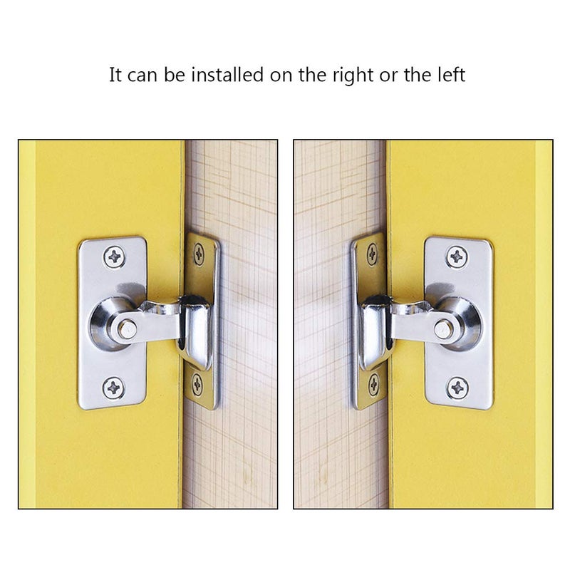 Alamic 90 Degree Door Lock 1-3/4" Right Angle Door Latch Bolt Stainless Steel Sliding Door Lackock Latch Hasp for Door Window Closet Barn Door Lock - 2 Pack - Image 3